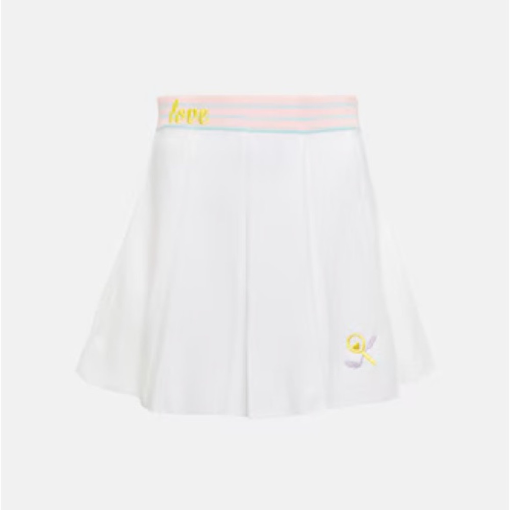 NWT LoveShackFancy Roz Tennis Skirt White